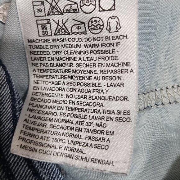 Ladies Levi's 505 Straight Leg Dark Wash Stretch Jeans Size 8 - Picture 7 of 7